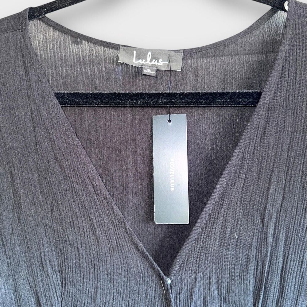 NWT Lulus | Ravishing Charm Black Ruffled Wrap High-Low Maxi Dress | Size Small - Picture 7 of 7